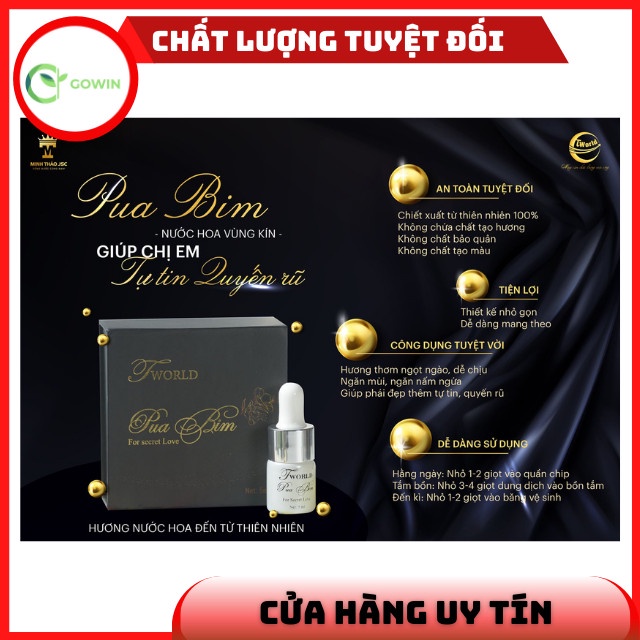 [Cao Cấp Đặc Biệt] Nước Hoa Vùng Kín Chính Hãng Cho Nữ Pua Bim Tworld 5ml  Dịu Nhẹ An Toàn Quyến rũ