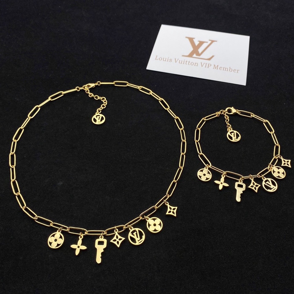 Set Vòng cổ / Vòng Tay / Vòng Tay Họa Tiết Louis Vuitton Cao Cấp Sang Trọng