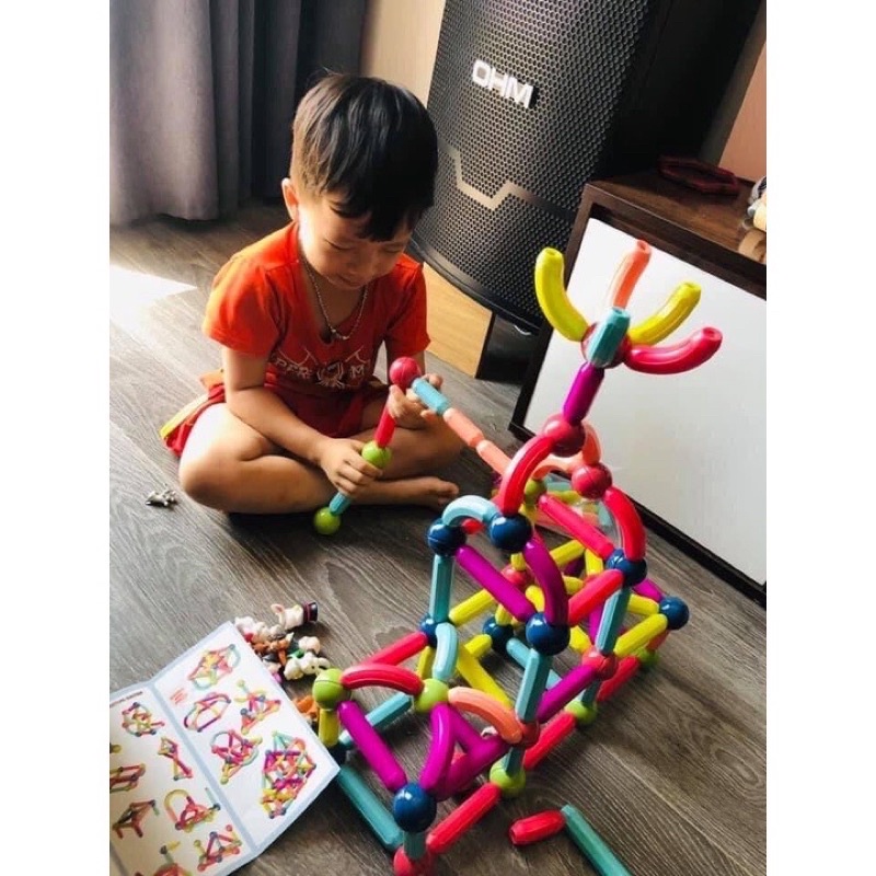 Đồ chơi xếp hình nam châm cho bé ghép hình dạng que