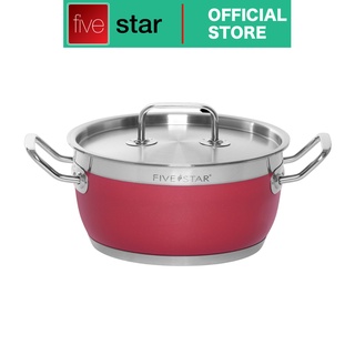 Nồi inox màu Fivestar 3 đáy từ 16cm tặng 2 vá canh