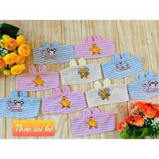 Che thóp cho bé mẫu thỏ kẻ Chất vải cotton 100% mềm, mịn phù hợp với mọi loại da nhạy cảm