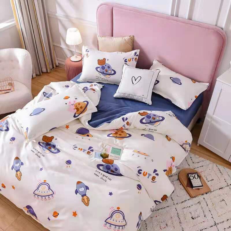 set chăn ga và gối cotton poly -gấu xinh