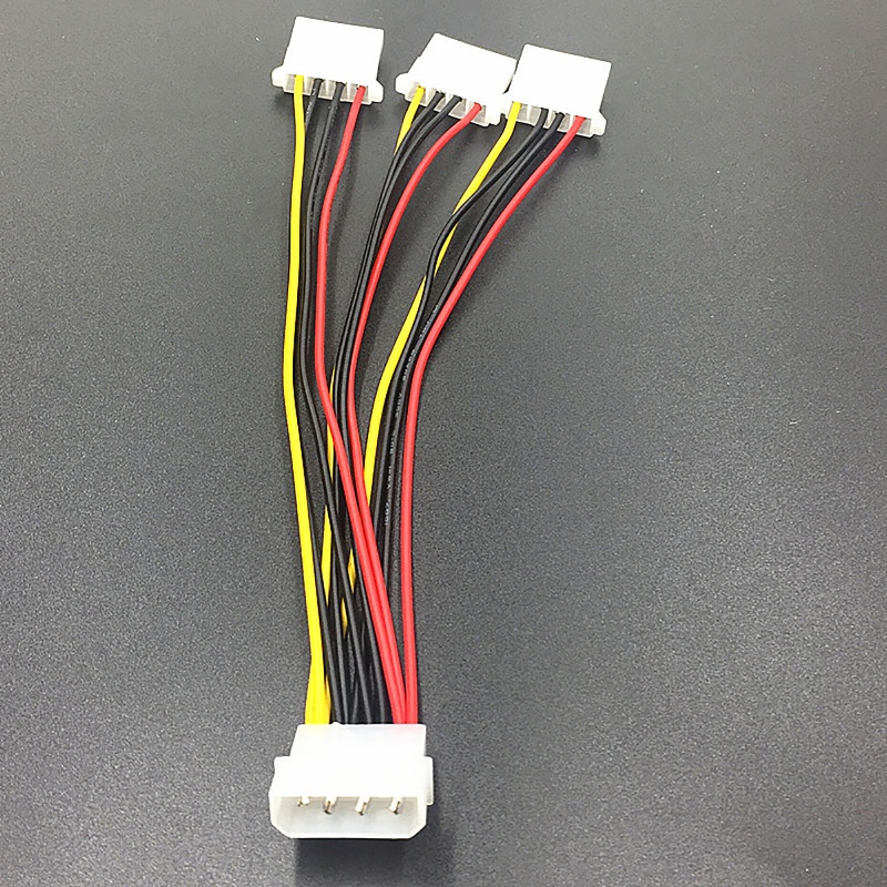 Bộ 2 Dây Cáp Chia Nguồn 4Pin Molex- Male Sang 3 Port IDE Female