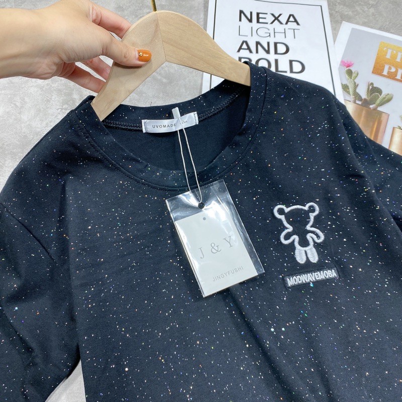 Áo phông nữ nhũ gấu