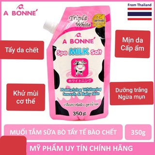 (Chính Hãng) Muối Tắm Sữa Bò Tẩy Da Chết A Bonne Spa Milk Salt Thái Lan 350gr