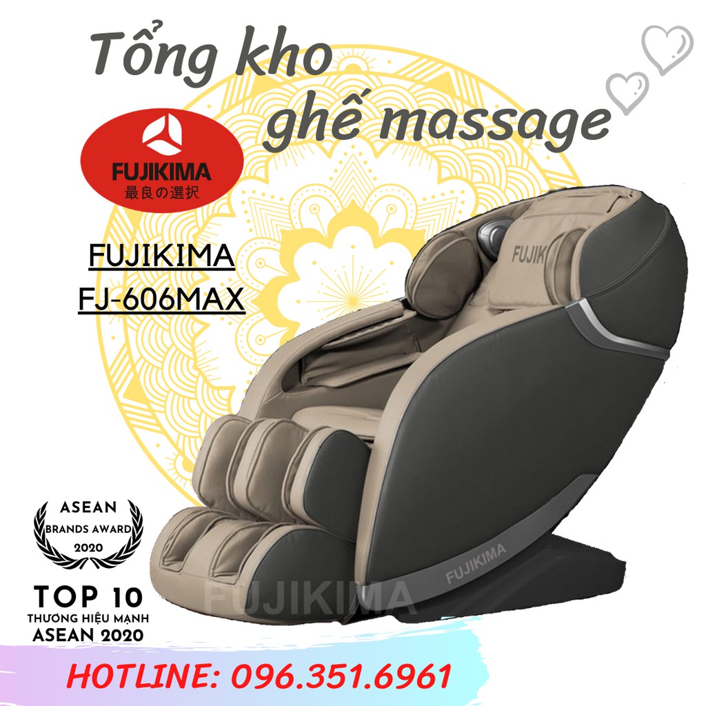[HOT 2021 ĐIỀU KHIỂN GIỌNG NÓI] Ghế massage FUJIKIMA FJ-606MAX tự động massage toàn thân trị liệu Nhật Bản