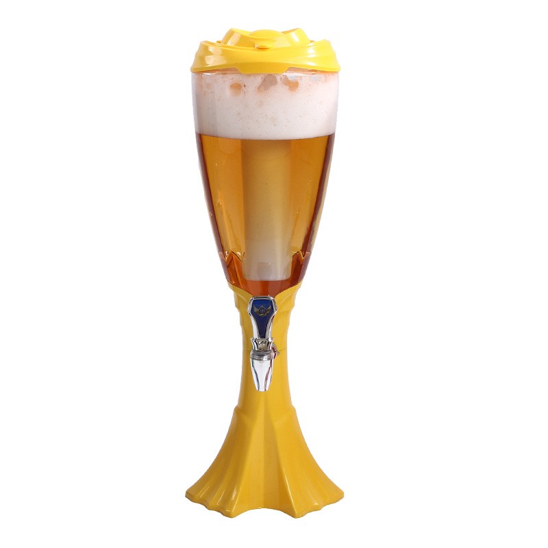 Tháp Bia  3 Lít Hình Ly Có Đèn Led Nhiều Màu Nhựa Cao Cấp An Toàn Bền Đẹp