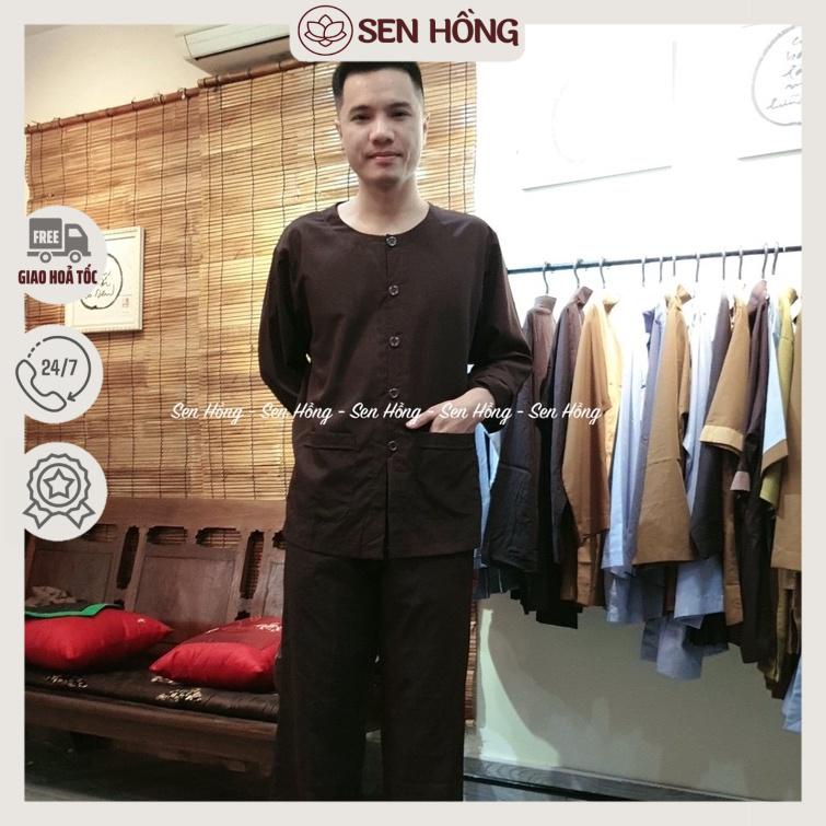 BỘ ĐỒ ĐI LỄ TRUYỀN THỐNG MÀU NÂU # bộ đồ lam đi chùa đi chơi # bà ba xưa giản dị vải kate mát mịn dáng xuông B16 NÂU
