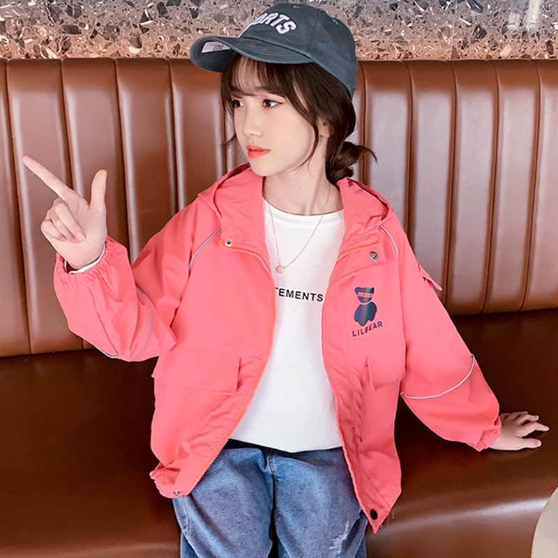 Áo Khoác Bóng Chày Phong Cách Hàn Quốc Xinh Xắn Cho Bé Gái
