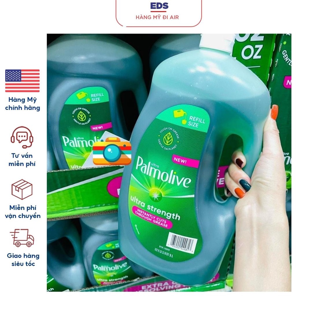 Nước rửa chén Palmolive Ultra Strength chai 3 lít giúp sạch bề mặt dầu mỡ loại bỏ mùi hôi - EDS Hàng Mỹ