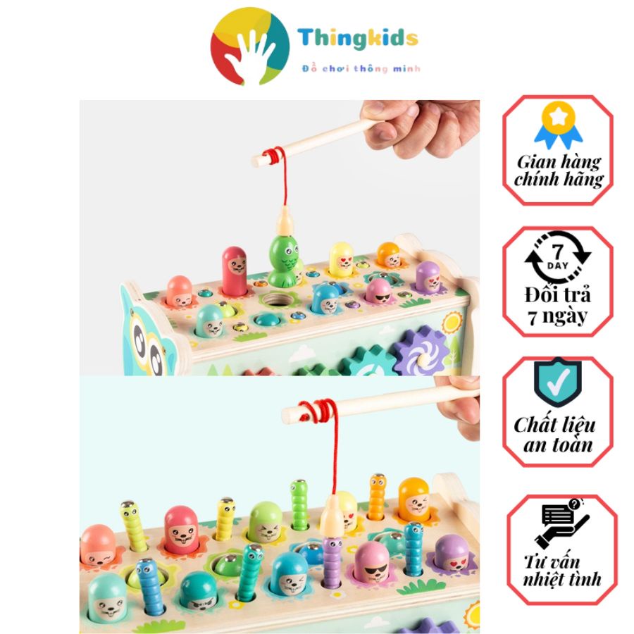 Bộ đồ búa đập chuột bằng gỗ kết hợp đánh đàn ( cho trẻ từ 2 tuổi) - Thingkids