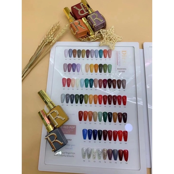 set sơn gel 78 màu hàn quốc màu chuẩn tặng kèm bảng màu huaxi