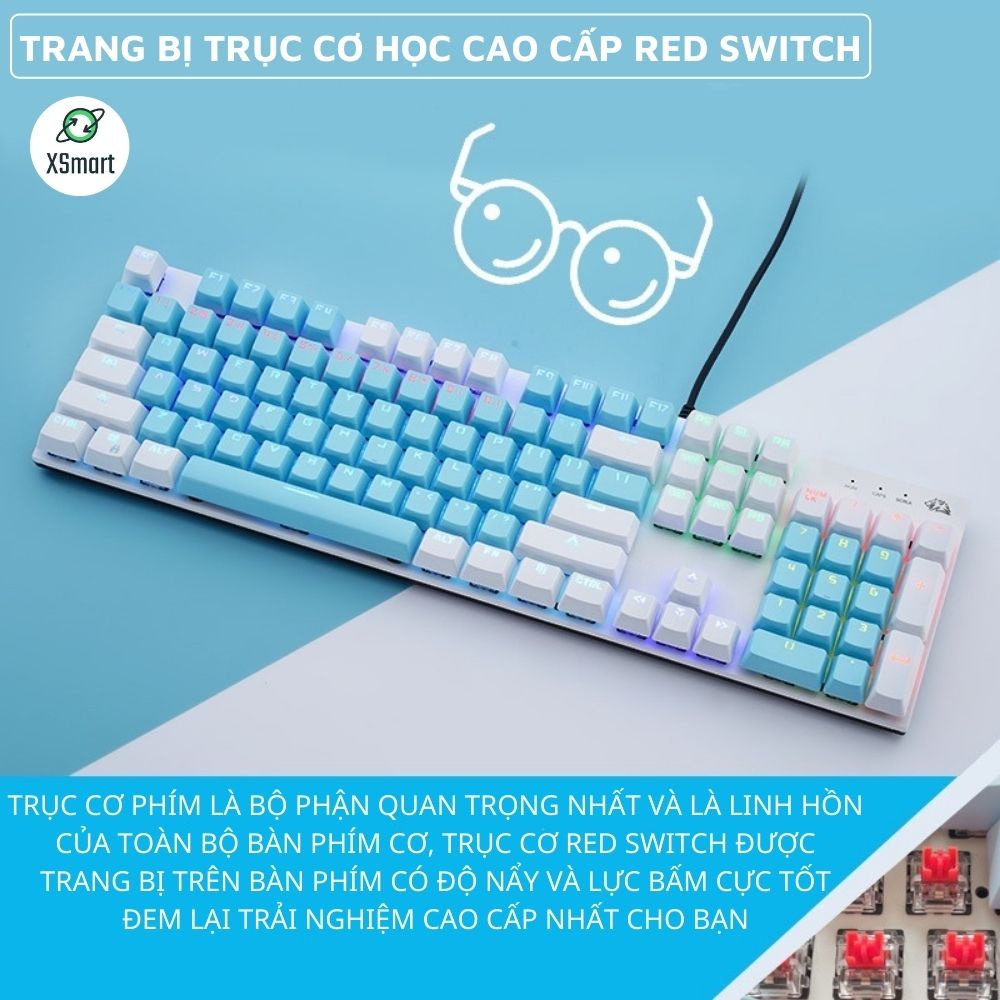 Bàn Phím Cơ Gaming Cao Cấp K1 Có 20 Chế Độ Nháy LED RGB Cực Đẹp, Sử Dụng Trục Cơ Red Switch Gõ Siêu Êm Bản Nâng Cấp 2023