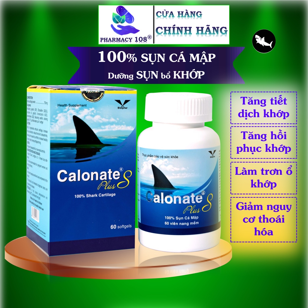 Viên uống bổ khớp✅FREESHIP✅Viên uống Calonate Plus - Sụn cá mập chắc xương khỏe khớp - Lọ 100 viên