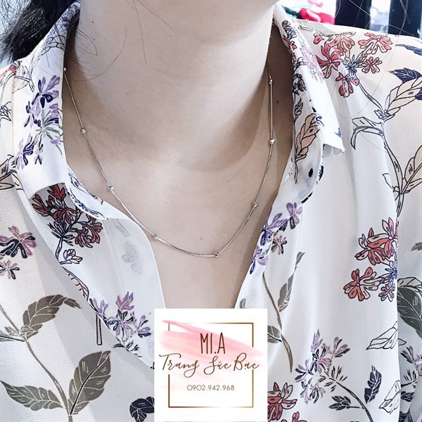 Dây chuyền nữ vòng cổ nữ Bạc Ý S925 miễn phí xi kim cao cấp D0036| Mi.A trang sức bạc