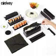 Bộ Khuôn Làm Sushi, Cơm Cuộn ,Kimbap 10 Món Chất Liệu Nhựa PP Thực Phẩm An Toàn, Dụng cụ làm Sushi KSS11