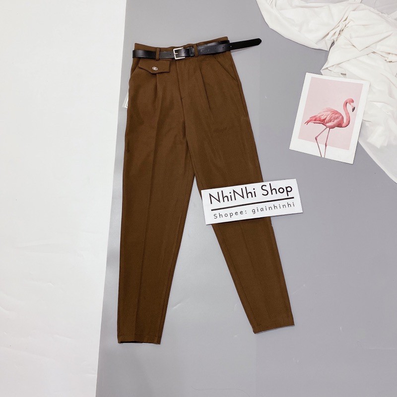 Quần baggy vải kèm đai chất đẹp mặc nhẹ 022 - NhiNhi Shop
