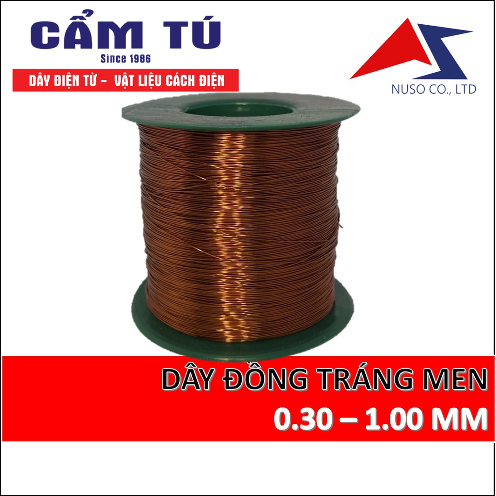 Dây đồng quấn motor, biến áp (100gram) (Dây Điện từ) (0.30-1.00mm) dây đồng tráng men Việt Nam