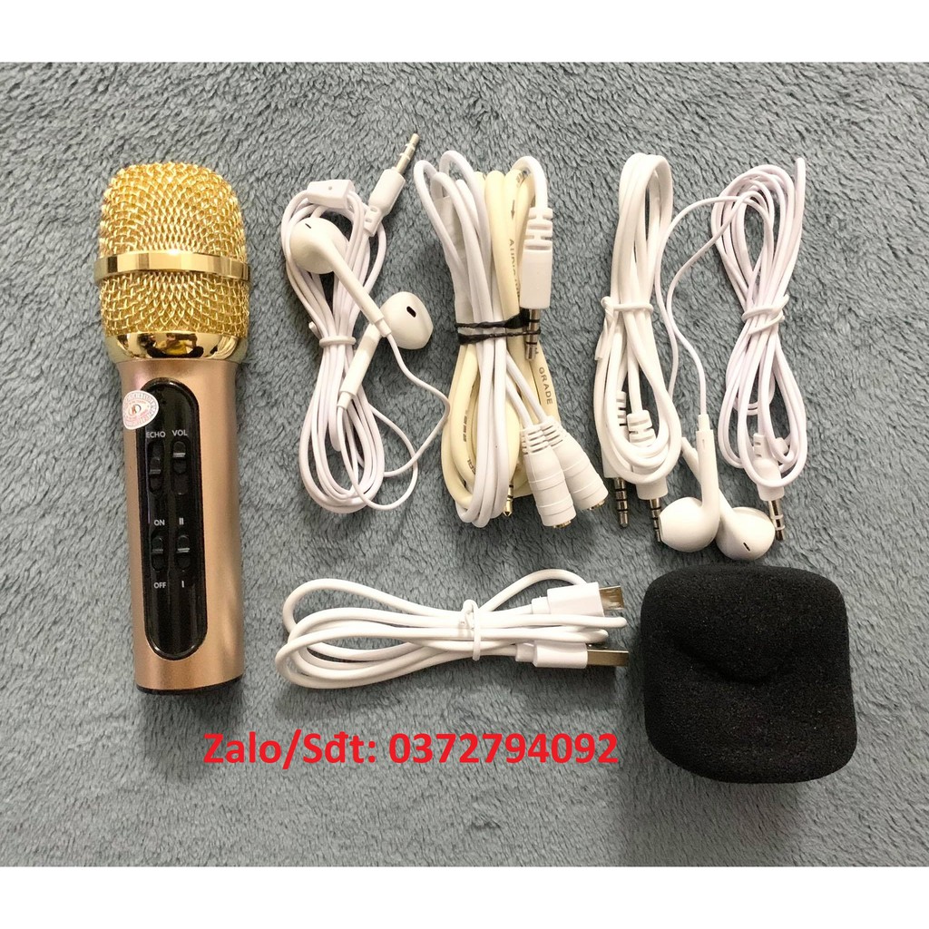 Micro C11 Phiên bản nâng cấp bắt xa 1m và nâng cấp dây live stream âm thanh cực hay tặng 2 tai nghe hát song ca