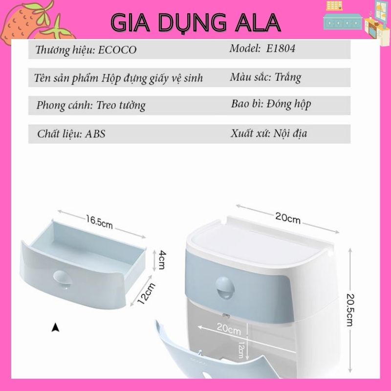 Hộp Đựng Giấy Vệ Sinh Dán Tường Nhà Tắm, Giá Để Giấy Vệ Sinh 2 Trong 1 Chống Thấm Nước Sang Trọng