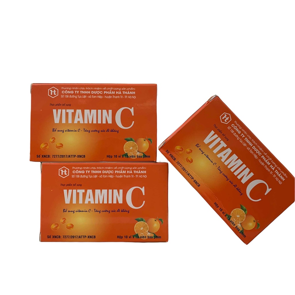 Viên uống VITAMIN C  BỔ SUNG VITAMIN C CHO CƠ THỂ - Hộp 10 vỉ x 10 viên