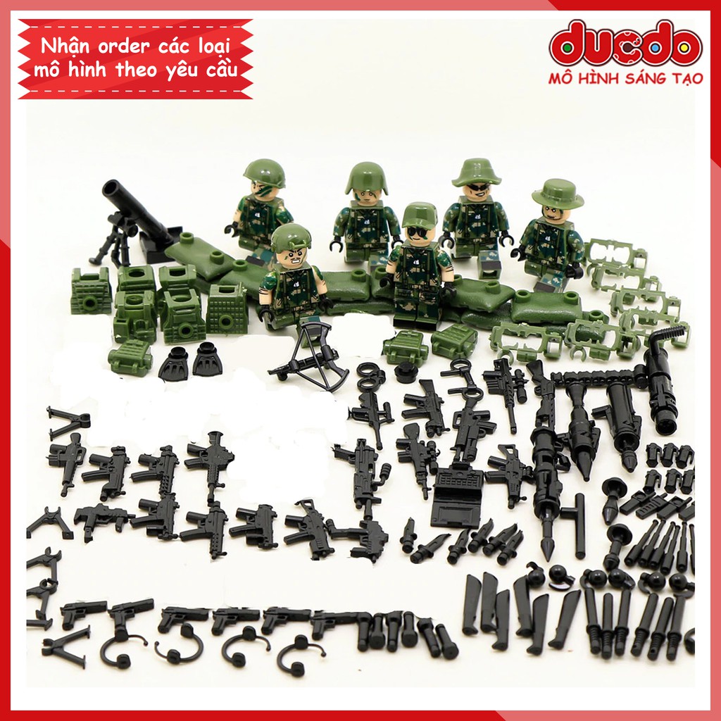 [Đóng túi] Biệt đội 6 lính đặc công SEAL ngụy trang - Đồ chơi Lắp ghép Mini Minifigures Army SWAT Mô hình TBS 75-80