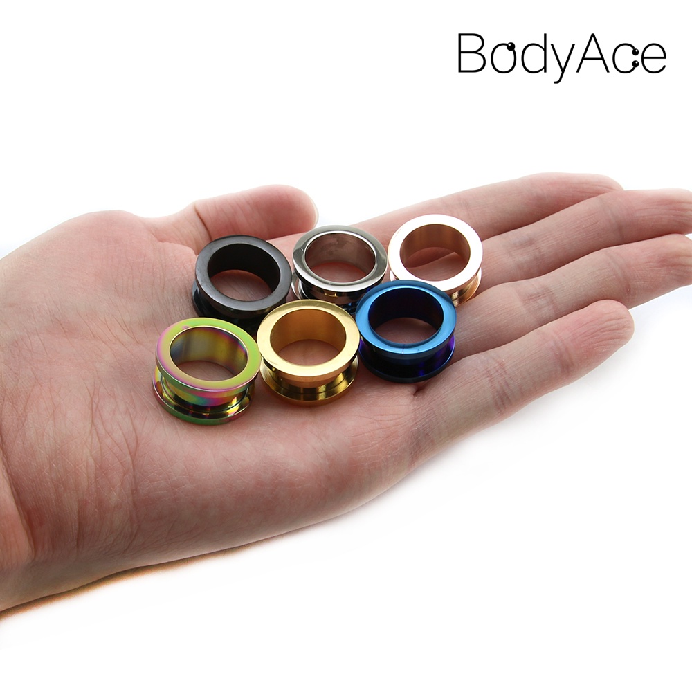 Khuyên nong tai bằng thép không gỉ màu đen kích thước 1.2mm - 30mm