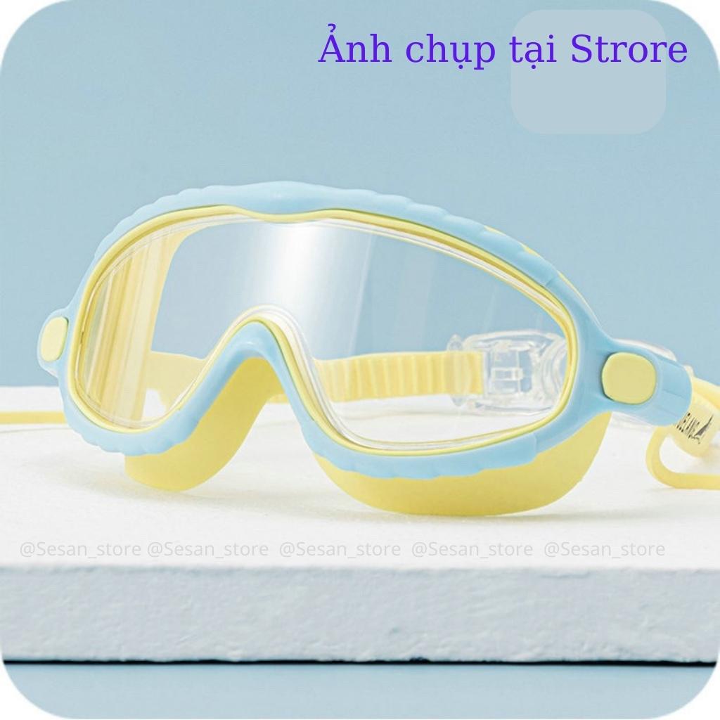 Kính bơi cao cấp trẻ em người lớn 360 GỌNG LỚN, chống nước, chống sương mù, chống tia UV, có nút tai dính liền KGL020