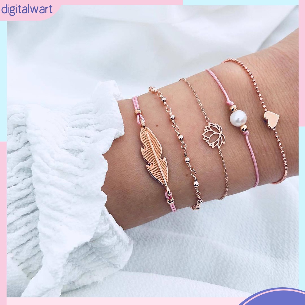 Set 4 / 5 vòng tay chuỗi hạt nhiều lớp thời trang cho nữ