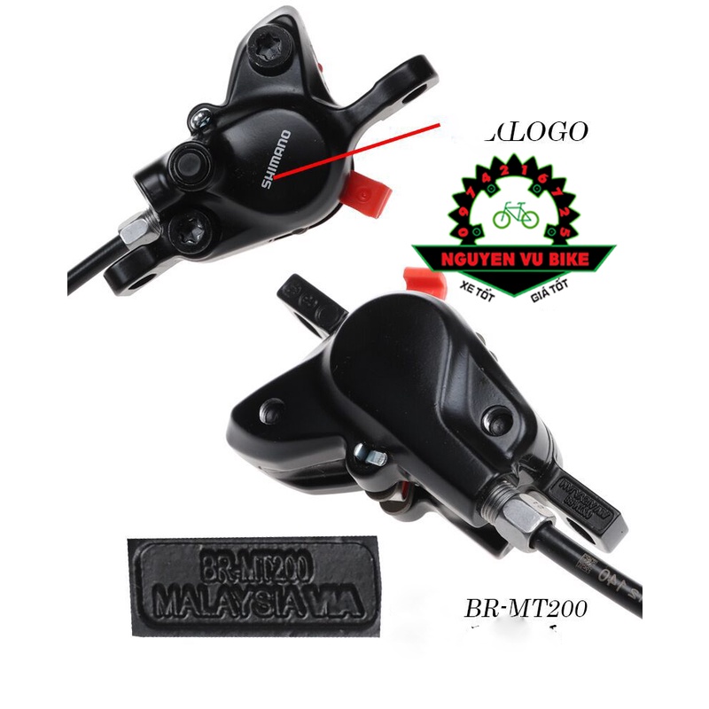 Phanh xe đạp, phanh dầu xe đạp Shimano MT200 chính hãng