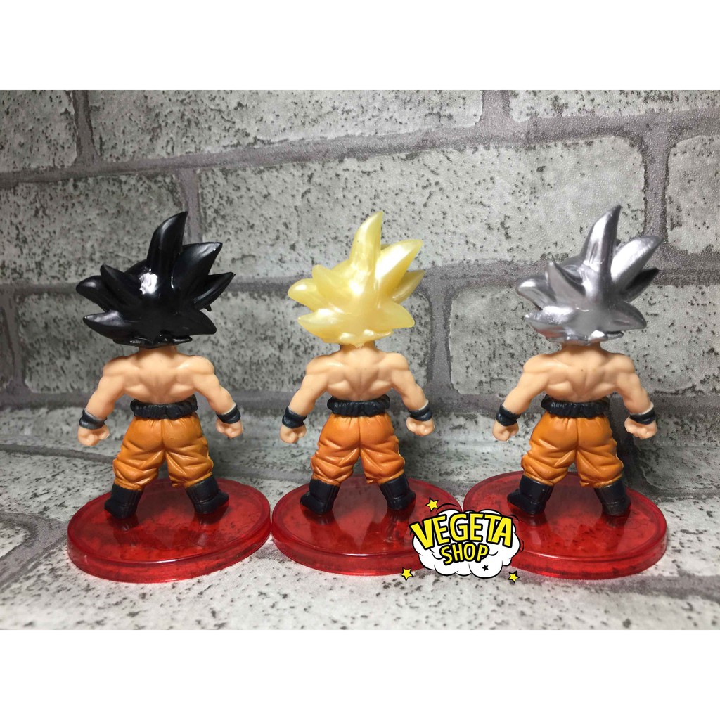 Mô hình Dragon Ball - Set 3 mô hình SonGoku Son Goku SSJ Ultra Instinct bản năng vô cực tóc bạc - WCF - Cao 7cm