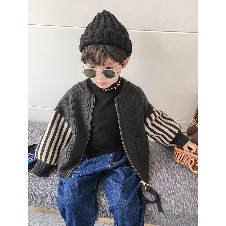 Áo khoác len cardigan thời trang thu đông phong cách Hàn Quốc cho bé trai