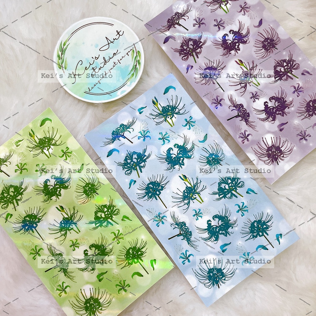 Mẫu hoa bỉ ngạn, trung quốc, nhiều màu, cán hologram