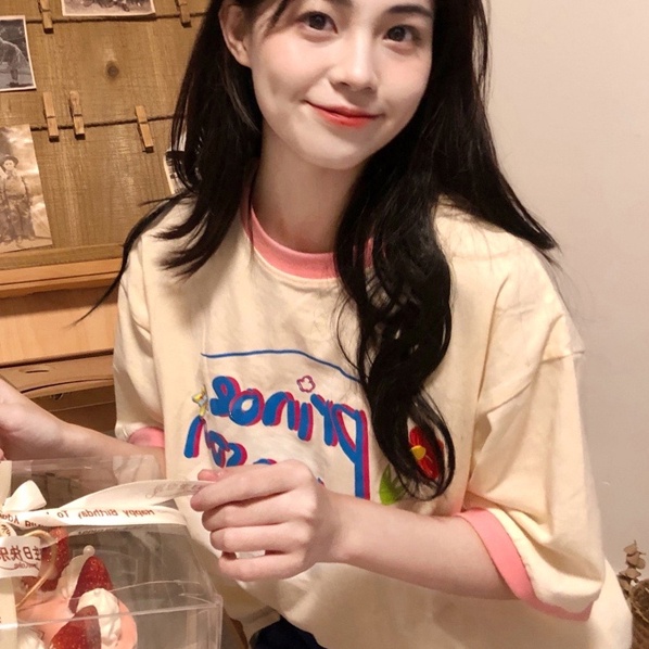 Áo thun SUXI tay ngắn cổ tròn in chữ đơn giản thời trang mùa hè cho nữ