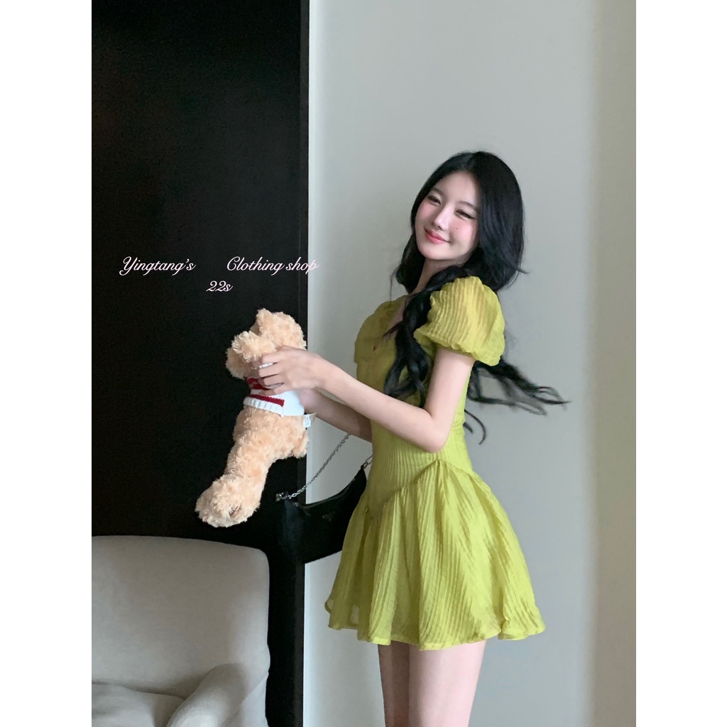 Đầm Chữ a Tay Phồng Thời Trang Mùa Hè Pháp Quyến Rũ