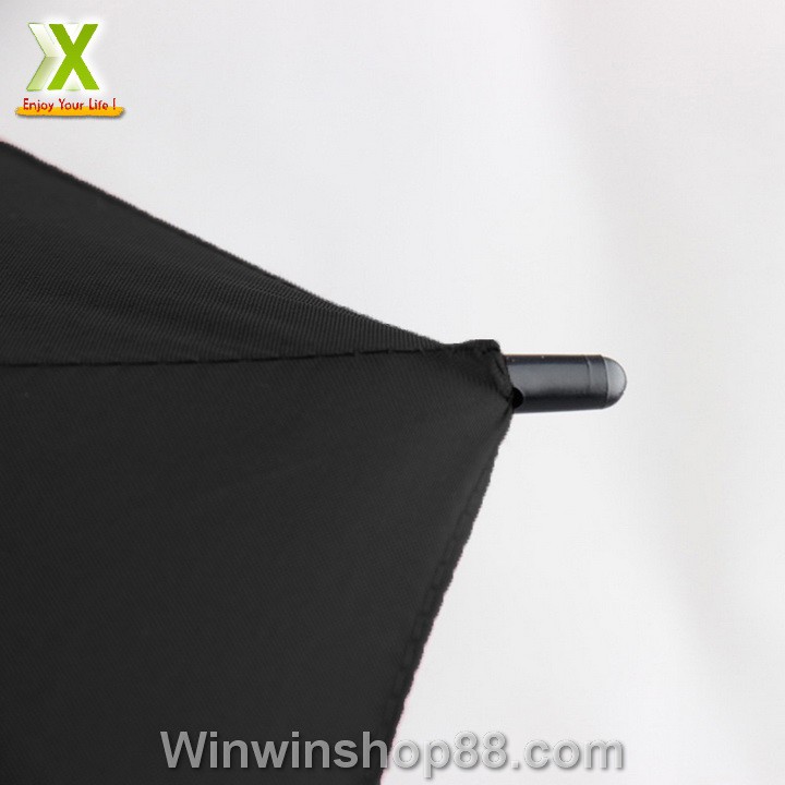 Ô dù che mưa cán cong có nút bấm tự động màu đen - Do_luu_niem