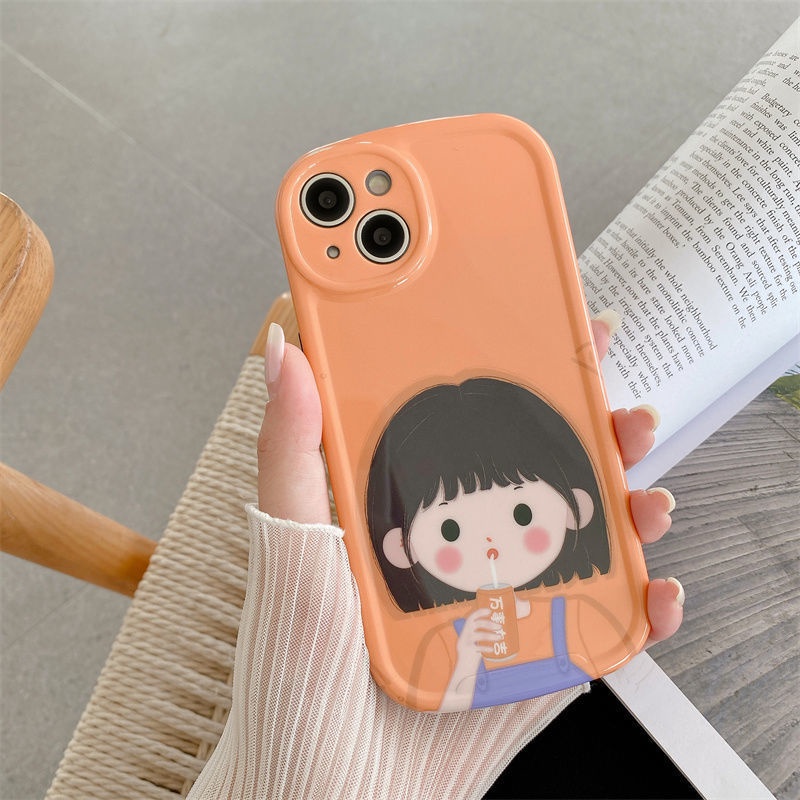 Ốp Điện Thoại In Hình Cô Gái Hoạt Hình Xinh Xắn Cho iphone 12 13 11 Pro Max X Xs Max Xr Fih8