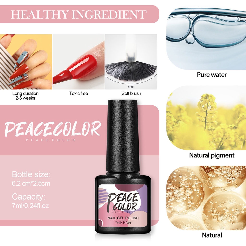 Bộ Gel Sơn Móng Tay 10 Màu Sắc Kẹo Ngọt Lâu Trôi 7ml 40 Màu Tùy Chọn Thương Hiệu Peacecolor