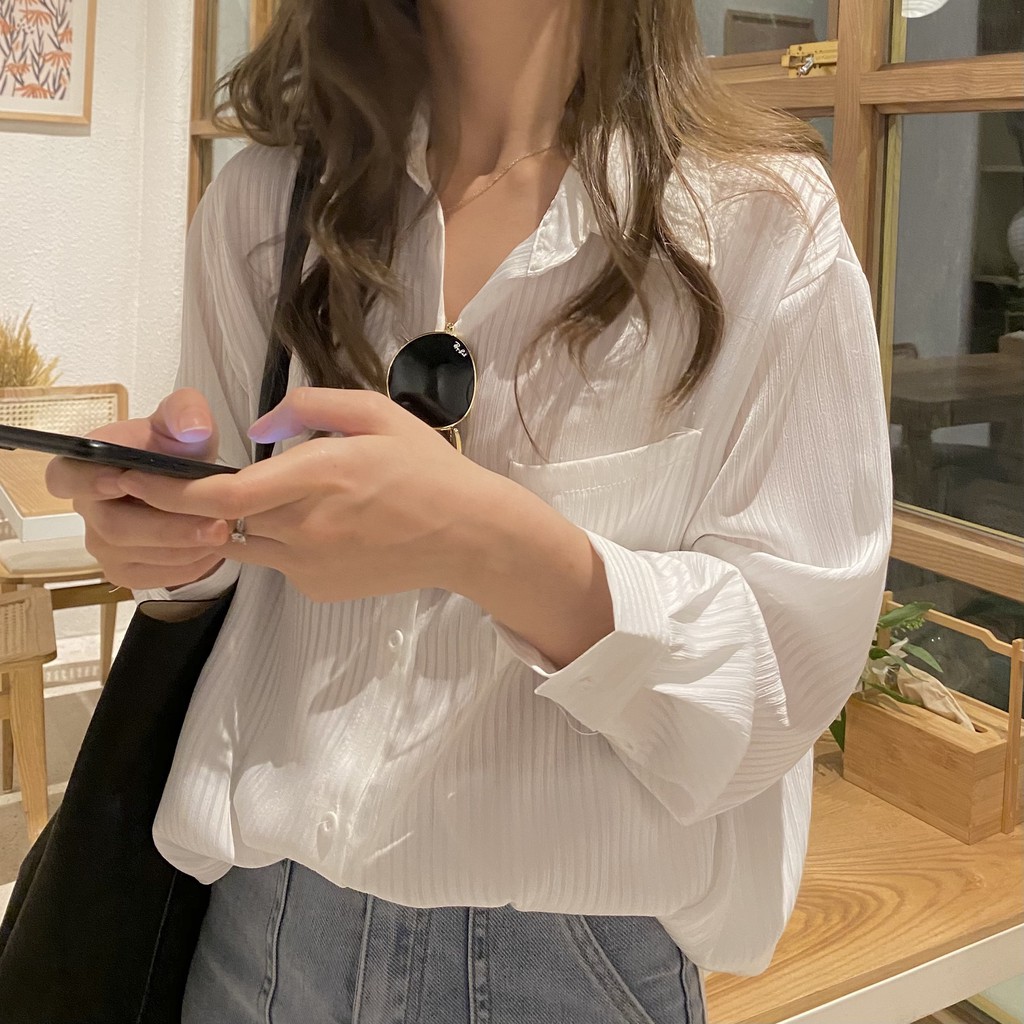 [Mã WASKT304 giảm 15% tối đa 30K đơn 99K] Áo sơmi trơn túi trước sọc nhẹ A1765 SUSTORE