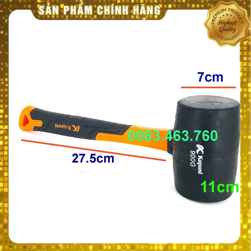 BÚA CAO SU 2 ĐẦU TRÒN KAPUSI 900Gr CAO CẤP