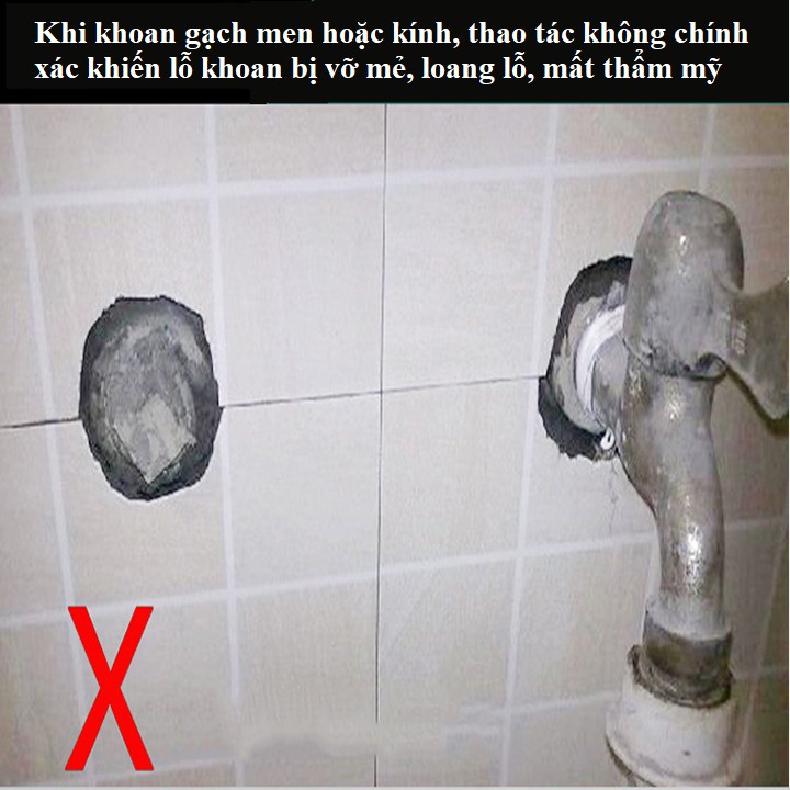 Bộ dụng cụ định vị khoan lỗ gạch men và kính