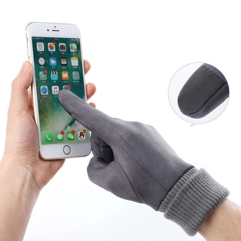 Đôi găng tay da lộn giữ ấm thời trang cho nam và nữ