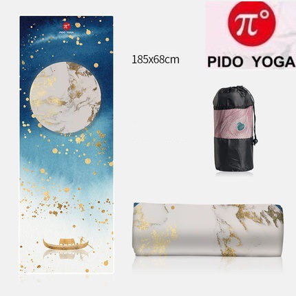 Khăn trải thảm tập Yoga Pido 3D Chống trơn trượt Cao Cấp - NEW (Tặng kèm túi đựng)