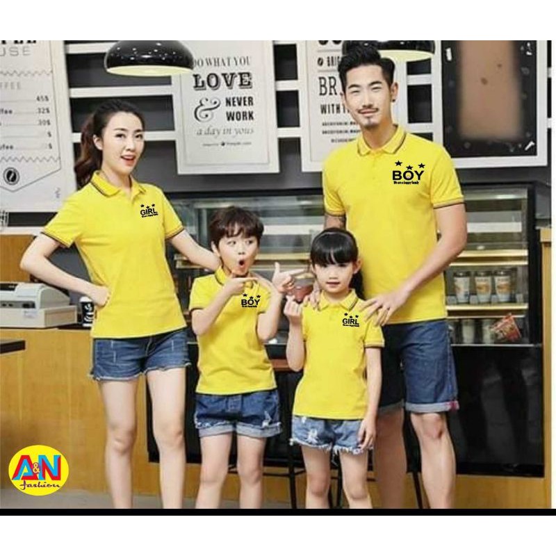 áo gia đình, áo gia đình polo 3/4 người, áo cổ trụ gia đình chất cá sấu loại 1