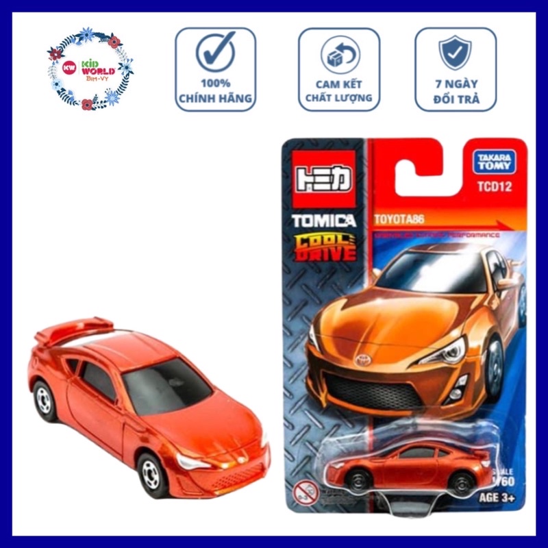 Xe mô hình Tomica Card Cool Drive Toyota86 TCD12. Made in China. Tỷ lệ 1:60.