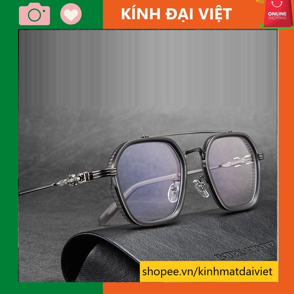Gọng kính thời trang nam nữ Chrome hearts Cao Cấp , thiết kế mắt vuông to phù hợp nhiều khuôn mặt 5130