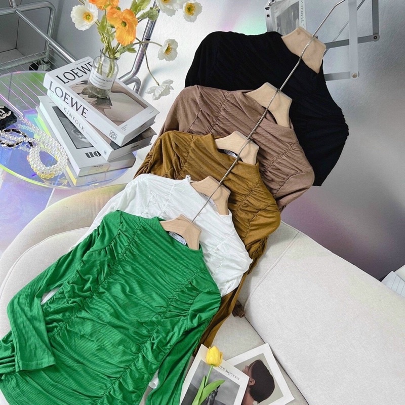 Áo kiểu thun dẻo bico nhúng chanh xã
