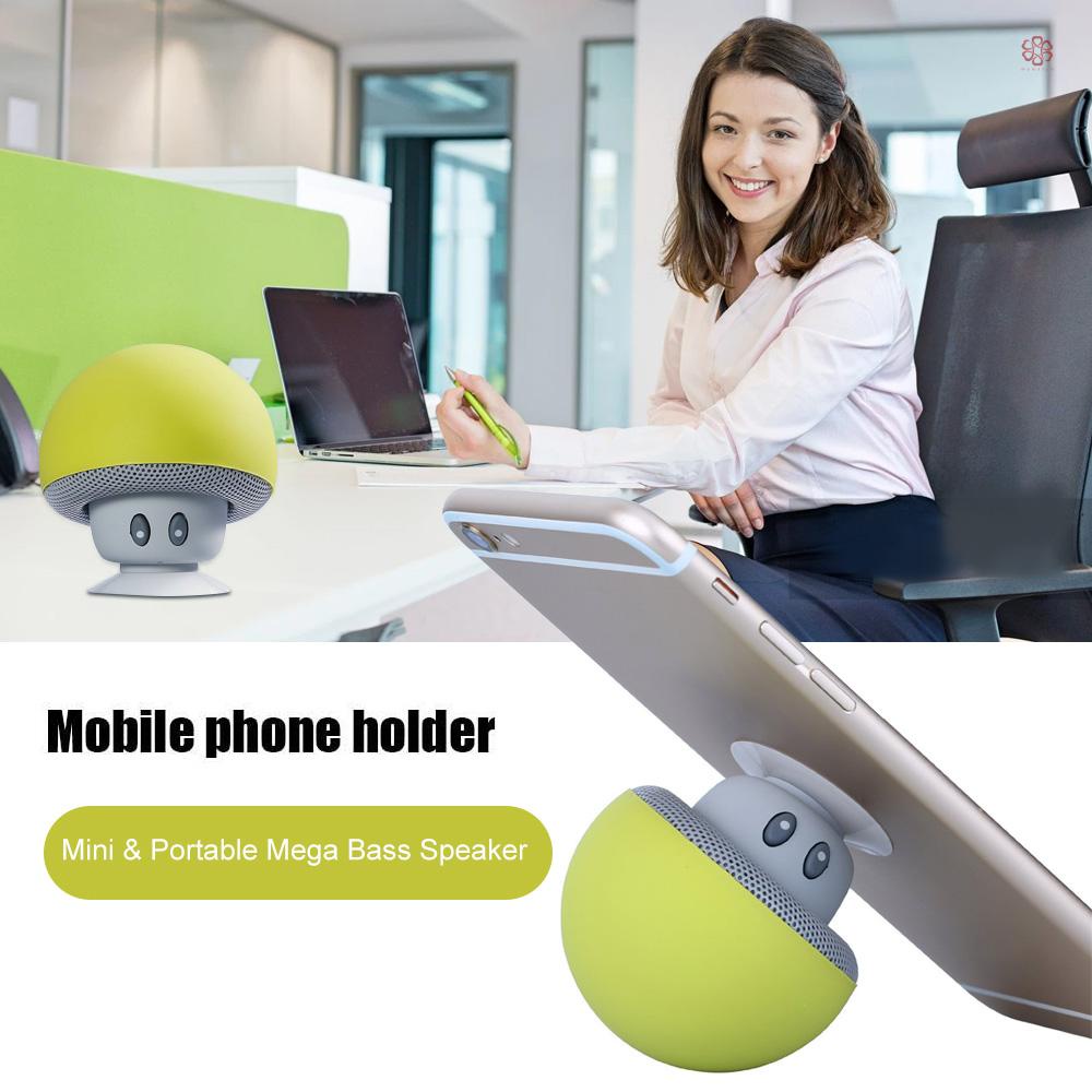 Loa Bluetooth Không Dây Âm Thanh Siêu Trầm Có Mic Và Đế Hút Chân Không Hình Nấm Cho Điện Thoại / Đệm