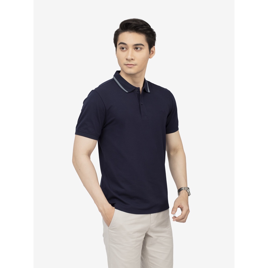 Áo thun polo nam ARISTINO APS032S2 phông localbrand có cổ bẻ form Regular fit màu xanh tím than vải Cotton cao cấp