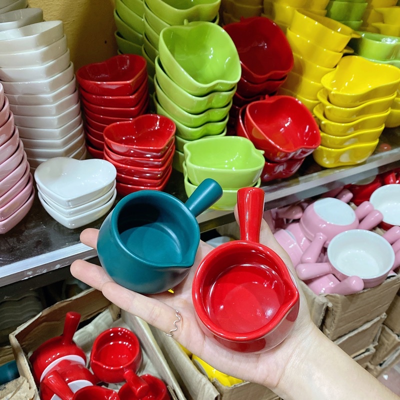 Tách rót sứ, hũ đựng nước sốt, gáo gia vị mini, chén đựng sữa đặc, nước đường, tương ớt decor bàn ăn, chén ăn dặm